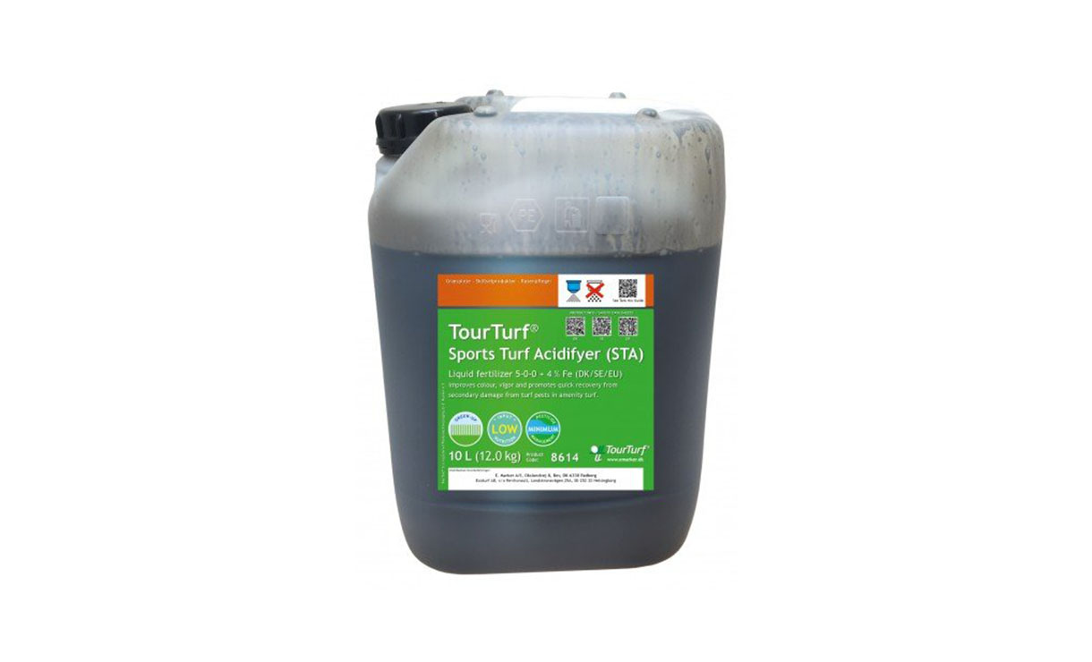Tourturf Acidifyer 10 L - 5-0-0 + 4% Fe - Tegen grasinsecten • Gras en Groen Winkel