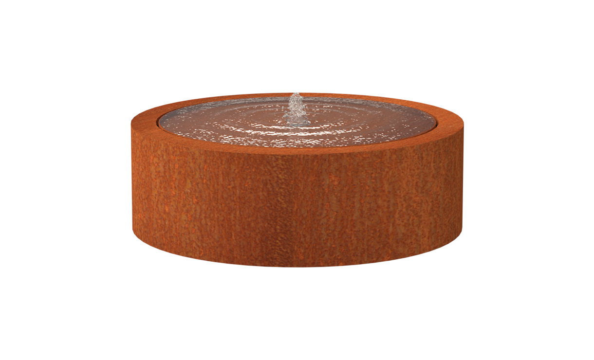Cortenstaal watertafel rond 120x40 cm - CBR5 - Adezz • Gras en Groen Winkel
