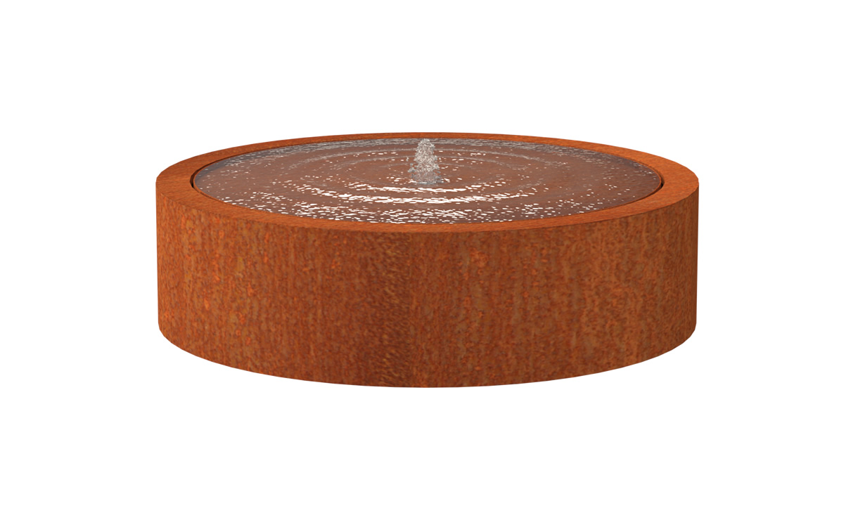 Cortenstaal watertafel rond 145x40 cm - CBR4 - Adezz • Gras en Groen Winkel